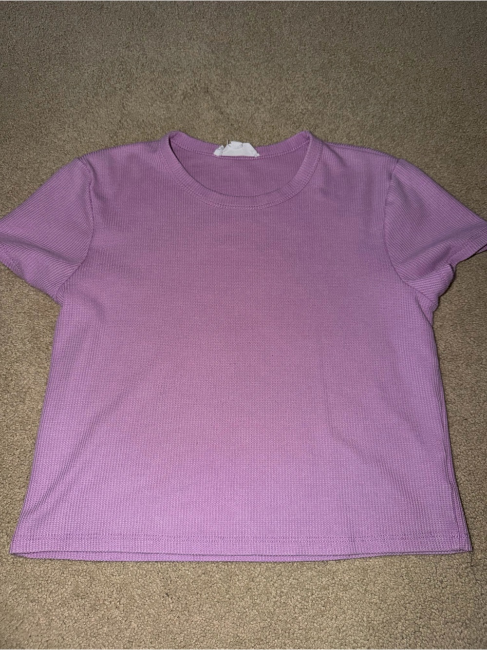Pink Rose Lavender Ribbed Short Sleeve Tee